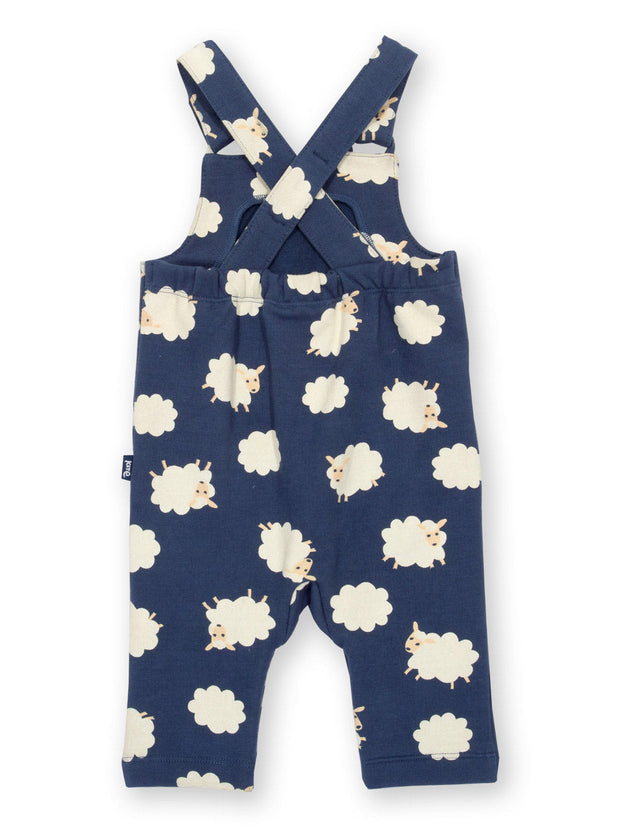 Kite - Baby organic sheepy clouds dungarees navy blue - Adjustable straps with coconut buttons