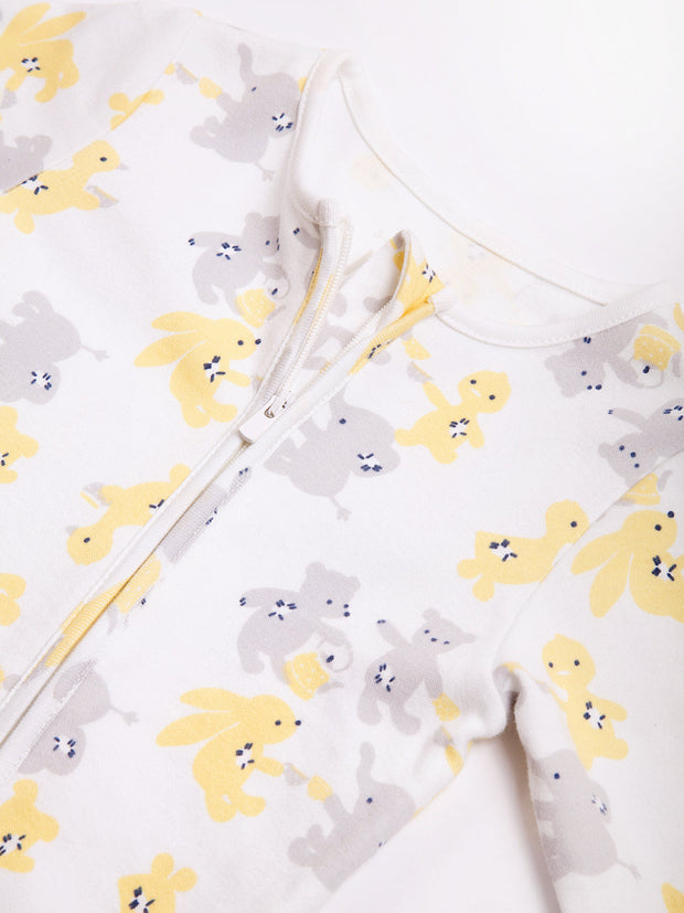 Kite - Baby organic teddy teatime sleepsuit cream - Zip opening with zip guard