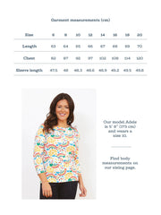 Kite - Womens organic Tarrant 3/4 sleeve jersey top memories - All-over print - T-shirt neck