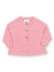 Kite - Baby Girls organic my first cardi pink - Cable knit design - Midweight knitwear