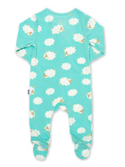 Kite - Baby organic sheepy clouds sleepsuit blue - Zip opening with zip guard