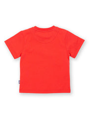 Kite - Boys organic rainbow snail t-shirt red - Appliqué design - Short sleeved