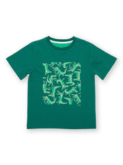 Kite - Boys organic snappy snorkelling t-shirt green - Placement print - Short sleeved