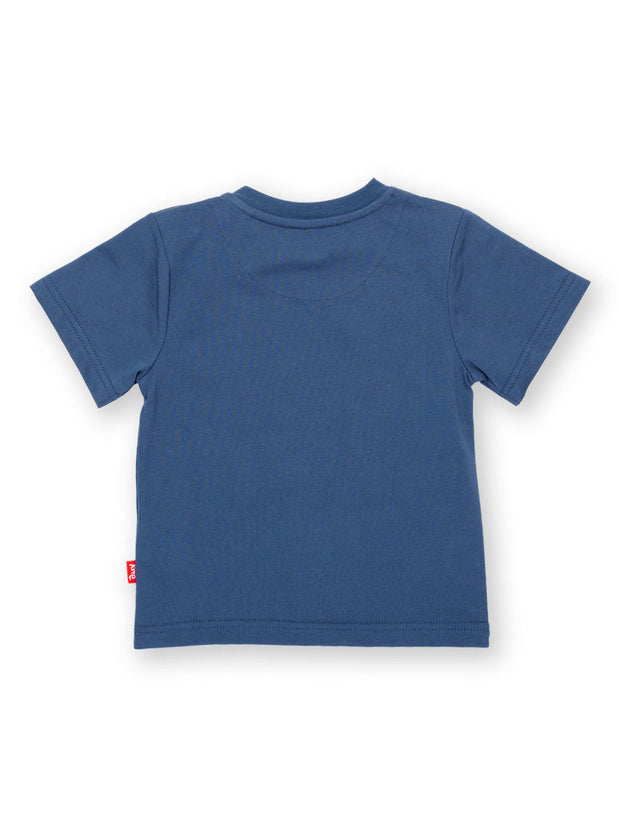 Kite - Boys organic holibobs t-shirt navy blue - Appliqué design - Short sleeved