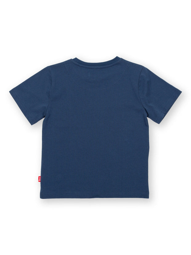 Kite - Boys organic shark t-shirt navy blue - Appliqué design - Short sleeved