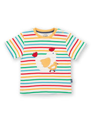 Kite - Boys organic lucky duck t-shirt rainbow - Appliqué design - Short sleeved