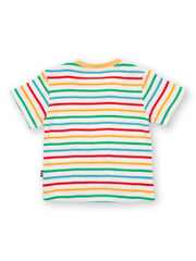 Kite - Boys organic lucky duck t-shirt rainbow - Appliqué design - Short sleeved