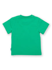 Kite - Boys organic fire engine t-shirt green - Appliqué design - Short sleeved