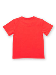 Kite - Boys organic space football t-shirt red - Placement print - Short sleeved