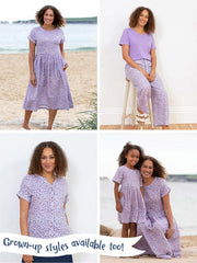 Kite - Girls organic Daisy Bell blouse purple - Short sleeved