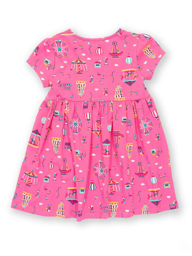 Kite - Girls organic fun fair dress pink - Short sleeves with gathers