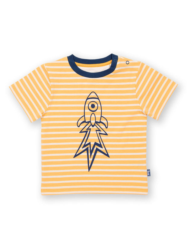 Kite - Boys organic rocket blast t-shirt yellow - Placement print - Short sleeved