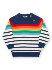 Kite - Boys organic rainbow stripe jumper - Lightweight knitwear