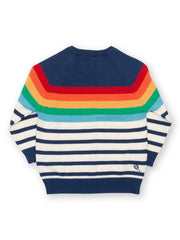 Kite - Boys organic rainbow stripe jumper - Lightweight knitwear