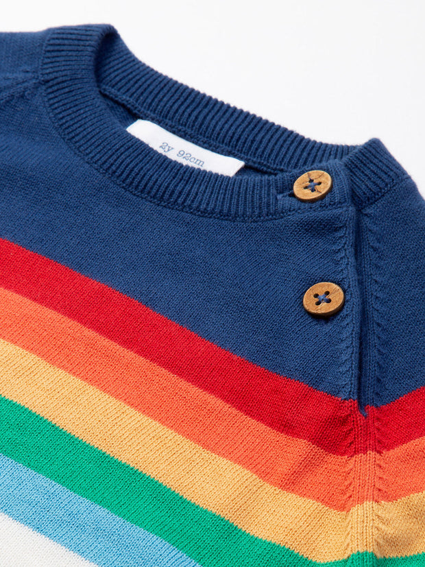 Kite - Boys organic rainbow stripe jumper - Lightweight knitwear