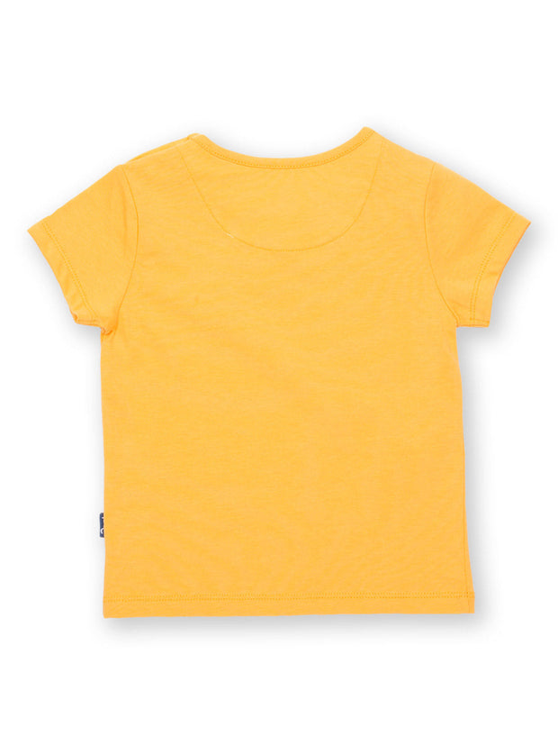 Kite - Girls organic kitty cat t-shirt yellow - Placement print - Short sleeved