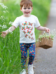 Kite - Kids organic garden treasure leggings navy blue - Elasticated waistband