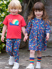 Kite - Kids organic garden treasure leggings navy blue - Elasticated waistband