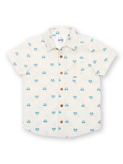 Kite - Boys organic camper shirt cream - Short sleeved