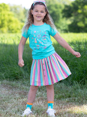 Kite - Girls organic fun fair t-shirt green - Placement print - Short sleeved