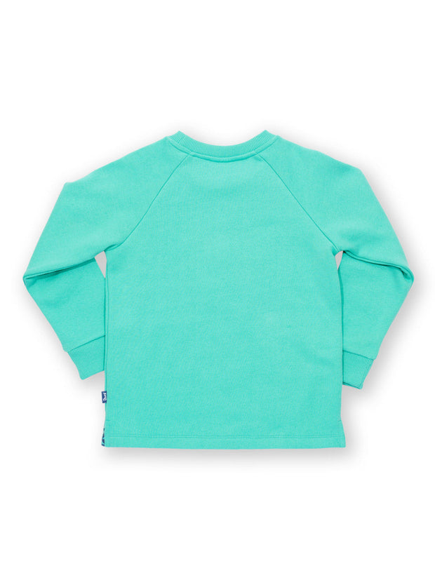 Kite - Girls organic beehive sweatshirt green - Appliqué design - Ribbed neckline and cuffs