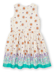 Kite - Girls organic lavender love dress cream - Border print - Sleeveless