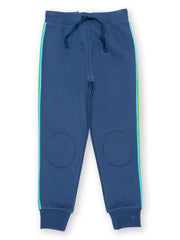 Kite - Boys organic side stripe joggers navy blue - Brush back sweat fabric - Elasticated waistband with adjustable ties