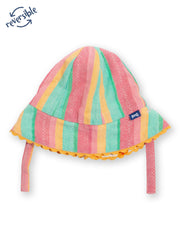Kite - Baby Girls organic special stripe sun hat - Fully reversible