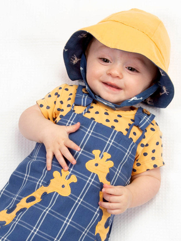 Kite - Baby organic giraffy sun hat - Fully reversible