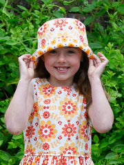Kite - Girls organic groovy sun hat - Fully reversible