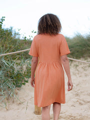 Kite - Womens organic Shore slub jersey dress orange - Above the knee length