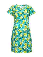 Kite - Womens organic Chettle dress jungle green - All-over print - Above the knee length