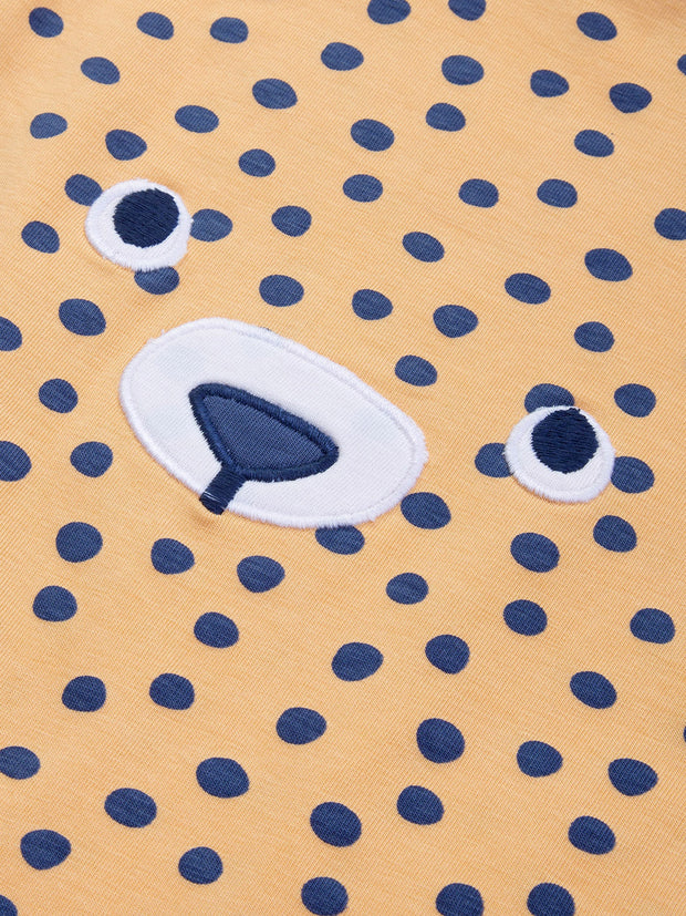 Kite - Baby organic spotty cub dungarees yellow - Appliqué design - Popper openings