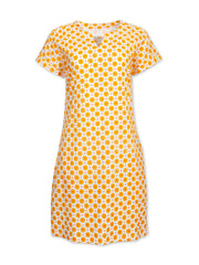 Kite - Womens organic Chettle muslin dress groovy dot yellow - All-over print - Above the knee length