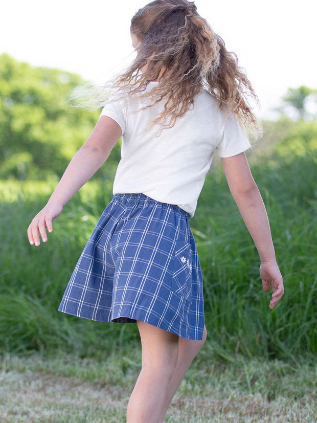 Kite - Girls organic special check culottes - Yarn dyed check - Elasticated waistband