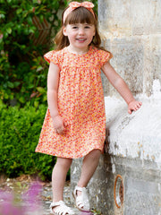 Kite - Girls organic petal perfume dress - Short sleeves with gathers