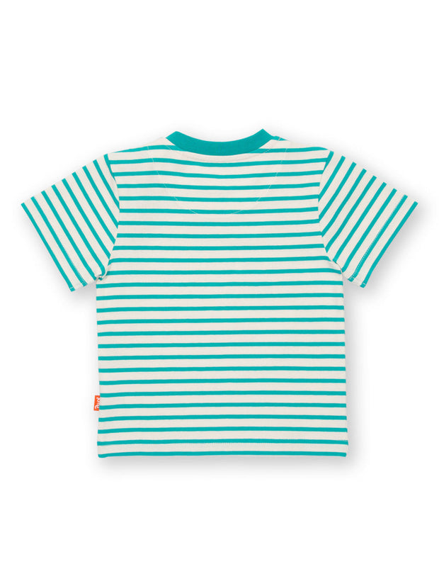 Kite - Boys organic silly seagull t-shirt blue - Appliqué design - Short sleeved