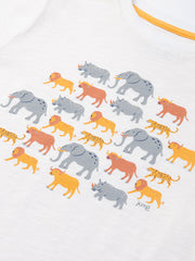 Kite - Boys organic big five t-shirt cream - Placement print - Short sleeved