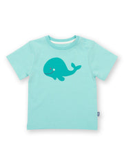 Kite - Boys organic whaley good t-shirt blue - Appliqué design - Short sleeved