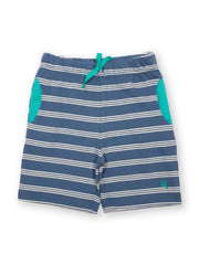 Kite - Boys organic Corfe shorts navy - Yarn dyed stripe - Elasticated waistband with adjustable ties