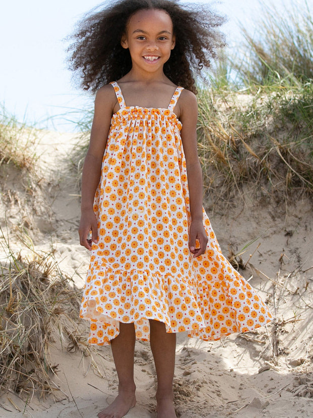 Kite - Girls organic groovy dot sundress yellow - Straps