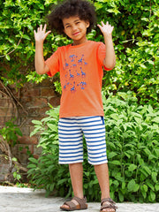 Kite - Boys organic giraffy t-shirt orange - Placement print - Short sleeved