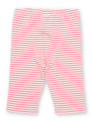 Kite - Girls organic pedal pushers pink - Yarn dyed stripe - Elasticated waistband