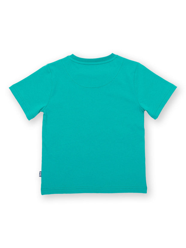 Kite - Boys organic rock pool t-shirt blue - Appliqué design - Short sleeved