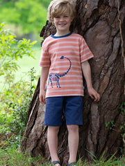 Kite - Boys organic dippy the dino t-shirt orange - Placement print - Short sleeved