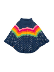 Kite - Girls organic cotton moonbow poncho navy - Midweight knitwear