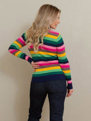 Trigon turtle neck knit top rainbow