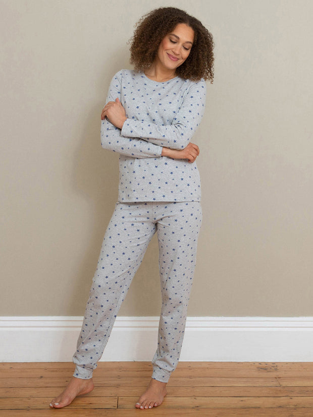 Kite - Womens organic cotton Muckleford jersey pyjamas grey - Elasticated waistband