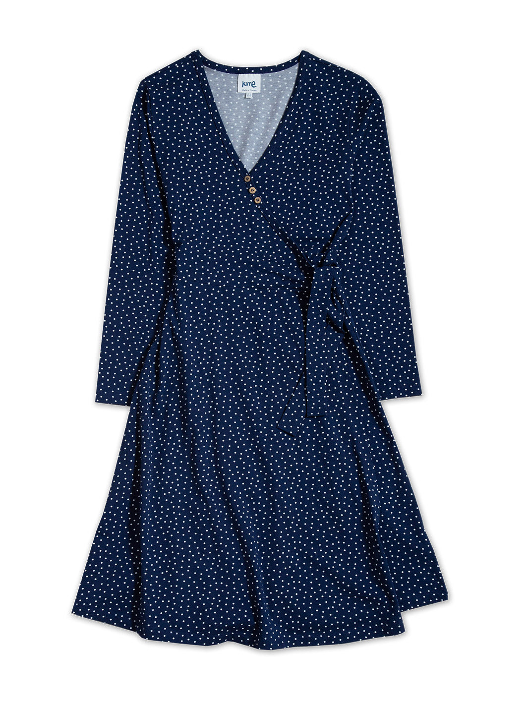 Highcliffe jersey wrap dress darling dot Kite Clothing