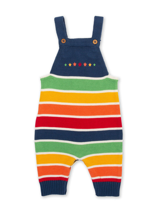 Kite - Baby organic cotton superstar knit dungarees rainbow - Embroidery detail - Popper crotch opening